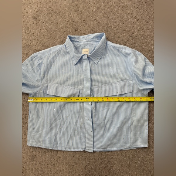 Anthropologie Maeve Patch Pocket Crop Buttondown Shirt - Picture 12 of 13